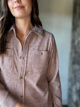 Load image into Gallery viewer, soft brown flannel button down dress and jacket