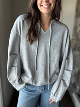 Load image into Gallery viewer, grey soft cloud drawstring sweatshirt | S-3XL