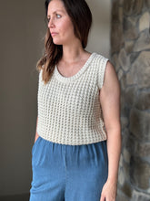 Load image into Gallery viewer, elsie sleeveless ivory waffle sweater