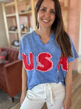 Load image into Gallery viewer, USA patched relaxed tee