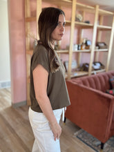 Load image into Gallery viewer, classic moss cotton cuffed tee