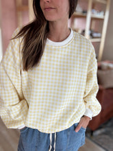 Load image into Gallery viewer, yellow gingham comfy sweatshirt