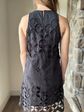 Load image into Gallery viewer, black crochet lace halter dress