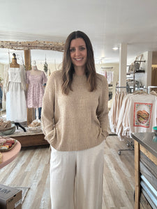 taupe lightweight oversized textured sweater