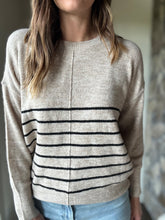Load image into Gallery viewer, natural + black stripe sweater