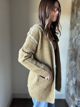 Load image into Gallery viewer, golden brown stitch detail hooded cardigan