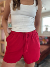 Load image into Gallery viewer, soft cherry pointelle shorts