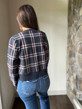 Load image into Gallery viewer, midnight + red plaid cardigan