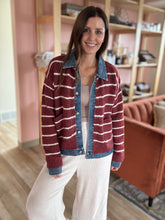 Load image into Gallery viewer, layered red stripe cardigan