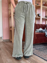 Load image into Gallery viewer, sage mineral washed wide leg pants