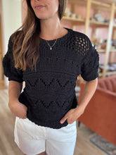 Load image into Gallery viewer, annette black open knit sweater