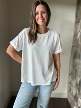 Load image into Gallery viewer, ivory waffle tee
