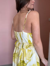 Load image into Gallery viewer, watercolor floral yellow maxi dress