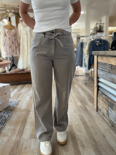hidden grey high rise wide straight pants