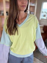 Load image into Gallery viewer, lime zest colorblock relaxed tee