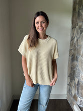 Load image into Gallery viewer, buttercream short sleeve relaxed sweater