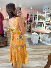 Load image into Gallery viewer, yellow + blue floral midi dress | S-3XL
