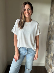 ivory waffle tee