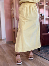 Load image into Gallery viewer, lemon cotton midi skirt