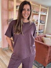 Load image into Gallery viewer, maeve plum cotton oversized tee