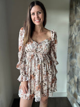 Load image into Gallery viewer, cream fall floral button dress