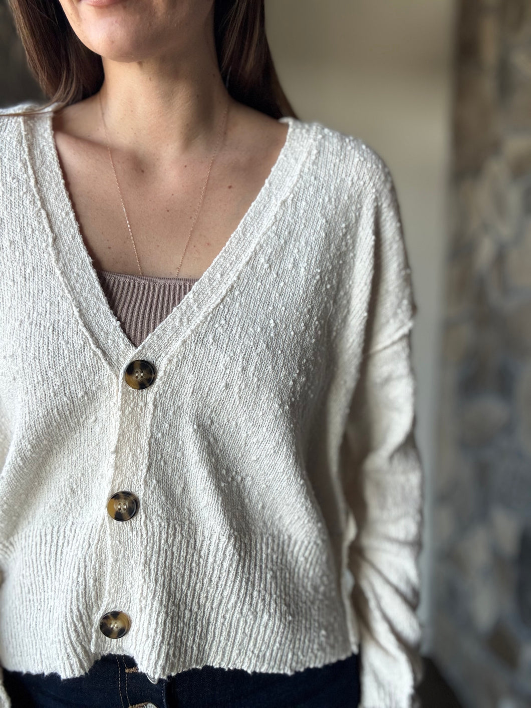 ivory button macie cardigan