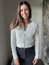 Load image into Gallery viewer, cream crochet button cardigan