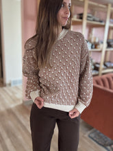 Load image into Gallery viewer, autumn ripple rust chunky knit sweater