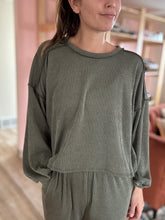 Load image into Gallery viewer, vintage olive ribbed pullover