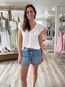 high rise clean cut a-line shorts | XS-L
