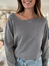 Load image into Gallery viewer, grey asymmetrical soft sweater