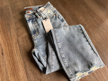 Load image into Gallery viewer, judy blue medium vintage wash frayed kick flare jeans