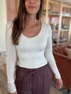 clean slate white scoop long sleeve