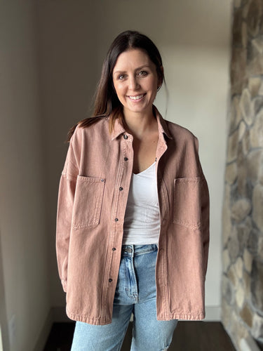 mauve denim jacket