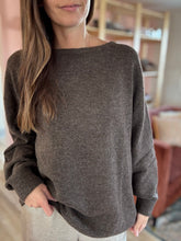 Load image into Gallery viewer, espresso boat neck sweater