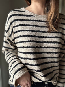 taupe + black stripe sweater