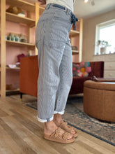 Load image into Gallery viewer, blue stripe barrel pants