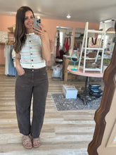 Load image into Gallery viewer, dusty pink + blue stripe knit top