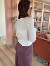 Load image into Gallery viewer, clean slate white scoop long sleeve