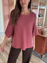 Load image into Gallery viewer, deep rose ribbed dolman sweater