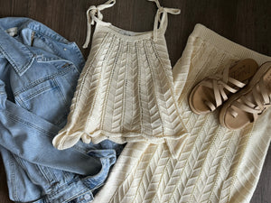 baby chevron pointelle sweater tank