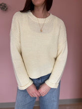Load image into Gallery viewer, butter yellow chunky knit sweater