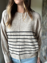 Load image into Gallery viewer, natural + black stripe sweater