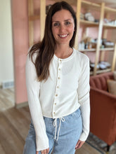 Load image into Gallery viewer, white soft button cardigan