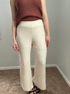 natural sweater knit ribbed pant