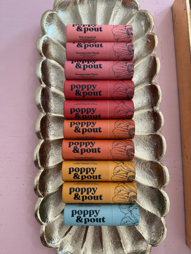 poppy & pout lip balms