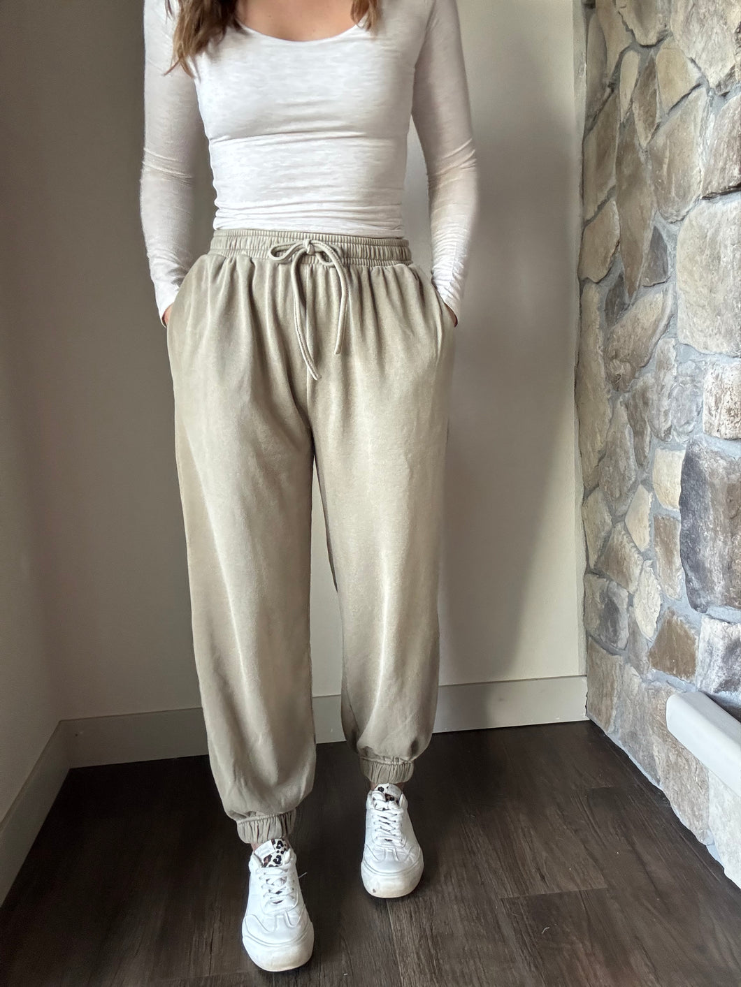 stone mineral washed jogger