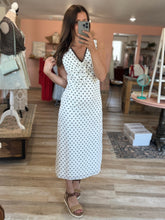 Load image into Gallery viewer, betsy white polka dot midi dress