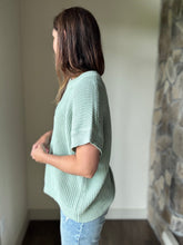 Load image into Gallery viewer, dusty mint short sleeve relaxed sweater