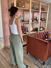Load image into Gallery viewer, sage mineral washed wide leg pants